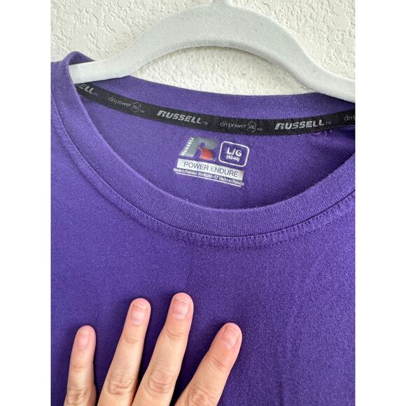 Men's Russell Purple Round Neck Short Sleeve T-Shirt Large - Picture 10 of 10